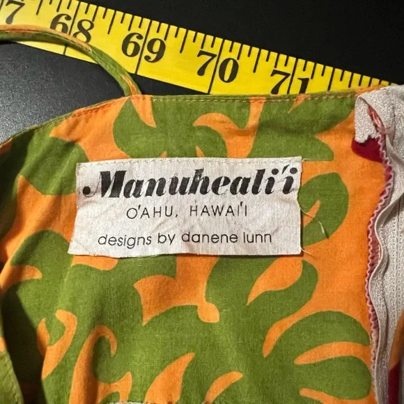 Manuhealii Red and Green Spaghetti Strap Sundress - Picture 6 of 7